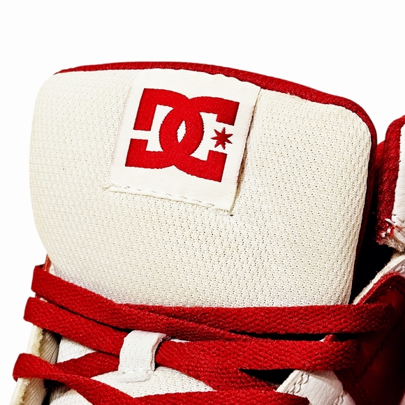 DC Cure Hi-Top Red and White Skate Sneakers ADYS400072 Men's Size 10.5 - Picture 7 of 10